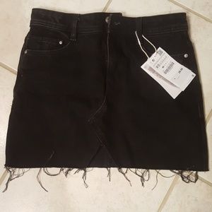 Zara black denim skirt